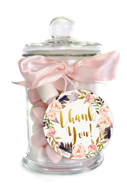 2" Round Favor Tags, Boho Thank you tags, Printable favor tag, Baby shower thanks, Baby shower party decor, Boho  favor tags, Bo-Ho